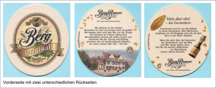 Vorderseite mit zwei unterschiedlichen Rückseiten