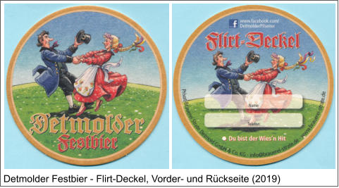Detmolder Festbier - Flirt-Deckel, Vorder- und Rückseite (2019)