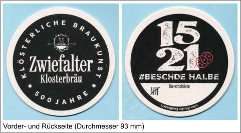 Vorder- und Rückseite (Durchmesser 93 mm)