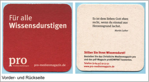 Vorder- und Rückseite