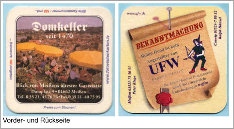 Vorder- und Rückseite