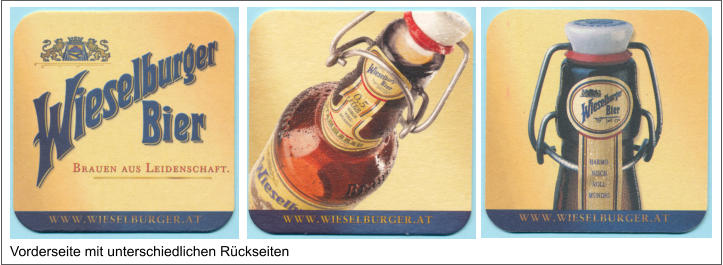 Vorderseite mit unterschiedlichen Rückseiten