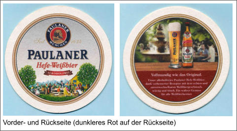 Vorder- und Rückseite (dunkleres Rot auf der Rückseite)
