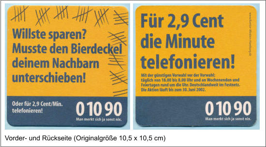 Vorder- und Rückseite (Originalgröße 10,5 x 10,5 cm)