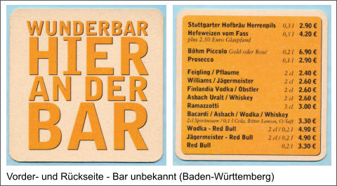 Vorder- und Rückseite - Bar unbekannt (Baden-Württemberg)