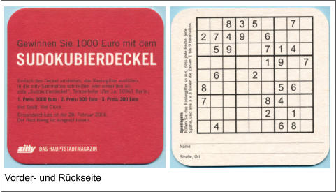 Vorder- und Rückseite