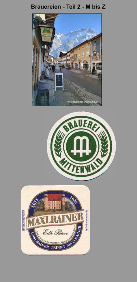 Brauereien - Teil 2 - M bis Z